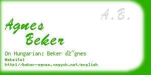 agnes beker business card